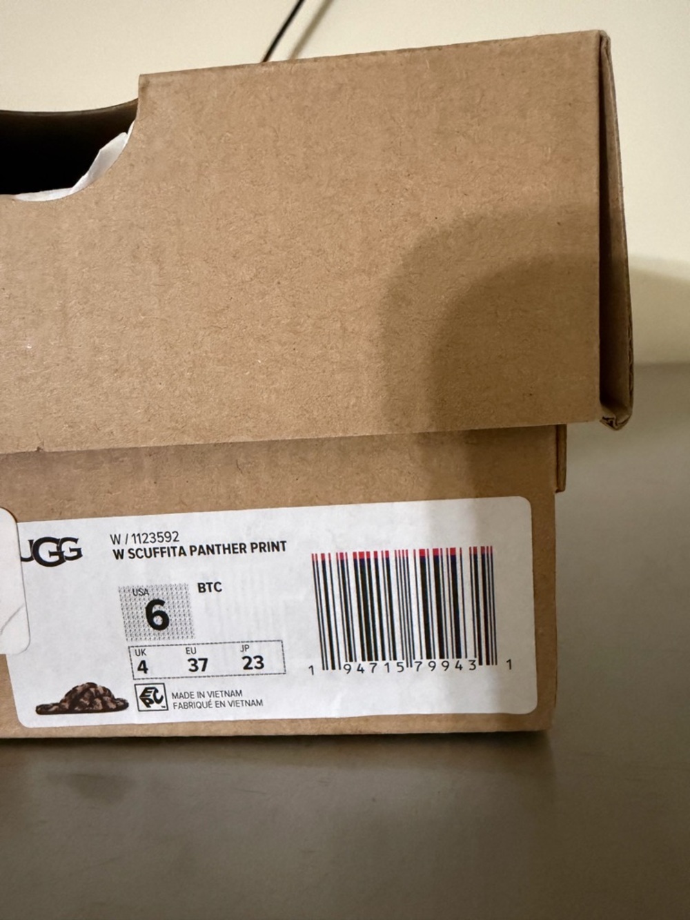 UGG Scuffita Panther Print Slippers — Brown Panther Pattern